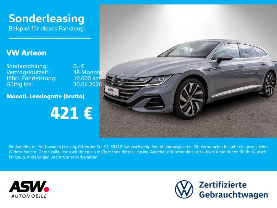 Volkswagen Arteon SB R-Line 1.4TSI eHybrid DSG LED PANO AHK Leasing