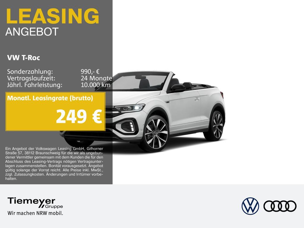 Volkswagen T-Roc Cabrio 1.5 TSI DSG R-LINE BLACK LM19 IQ.LI Leasing