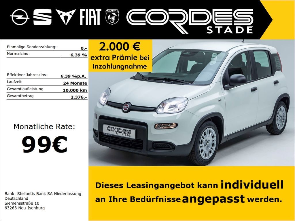 Fiat Panda Pandina Klima ,99 € keine Anzahlung 1.180 Leasing