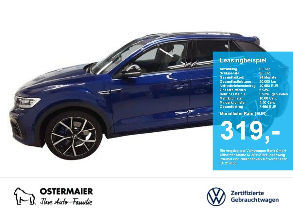Volkswagen T-Roc R BLACK 300PS DSG NP.65T PANO.AKRAPOVIC.19 Leasing