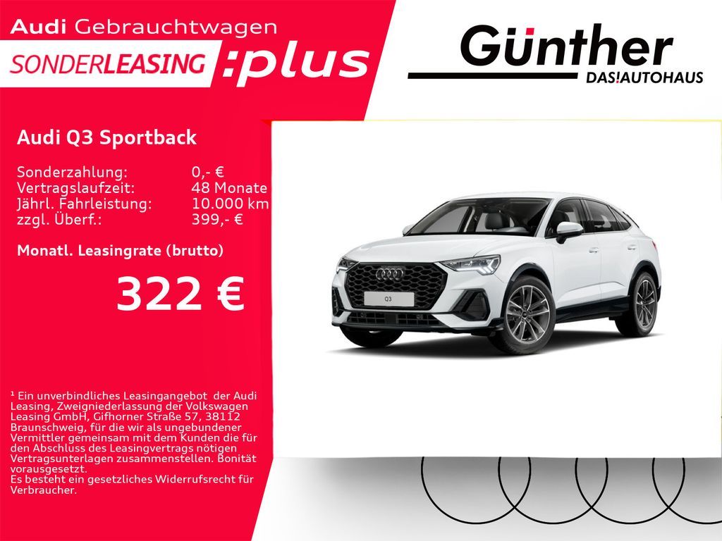 Audi Q3 Sportback 35 TFSI S TRONIC+STANDHEIZUNG+AHK+ Leasing