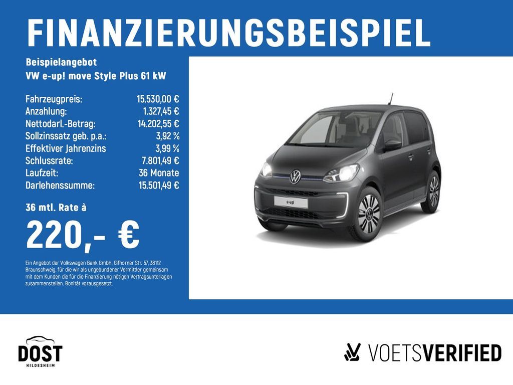 Volkswagen e-up! move Style Plus 61 kW RearView+SHZ+DAB Leasing