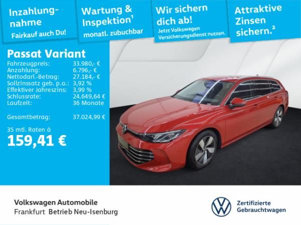 Volkswagen Passat Variant 2.0 TDI DSG Elegance DAB+ IQLight Navi EasyOpen&Close Sportpaket AreaView FrontAssist Travel Leasing