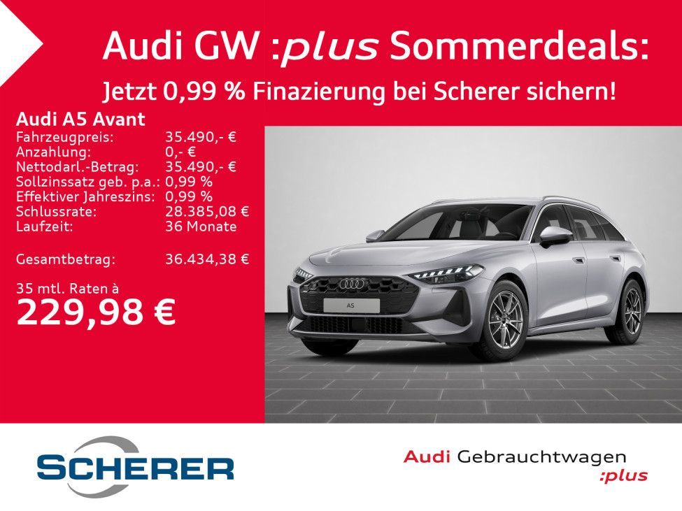 Audi A5 Avant TFSI S tronic RFK LED PLUS MMI 3.J Ansc Leasing
