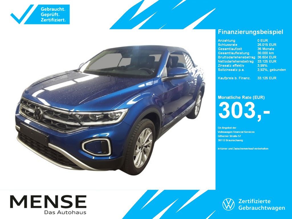 Volkswagen T-Roc Cabriolet 1.5 TSI DSG Style IQ.Light|ACC Leasing