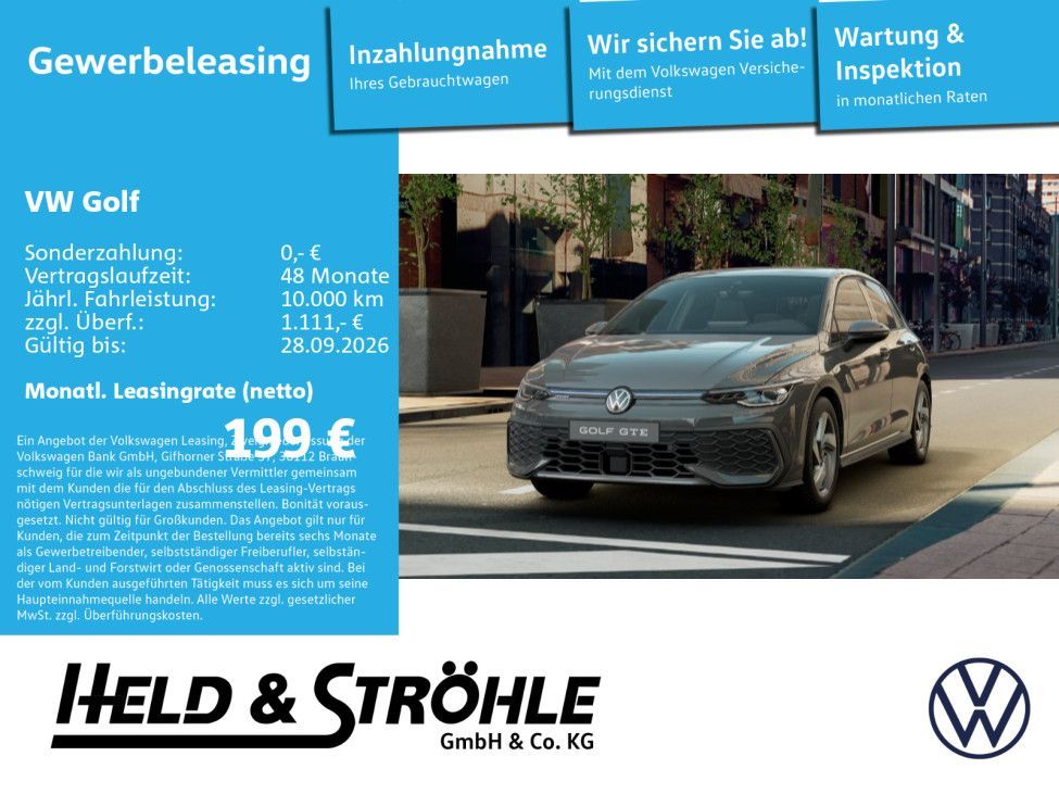 Volkswagen Golf GTE eHybrid Gewerbeleasing Leasing