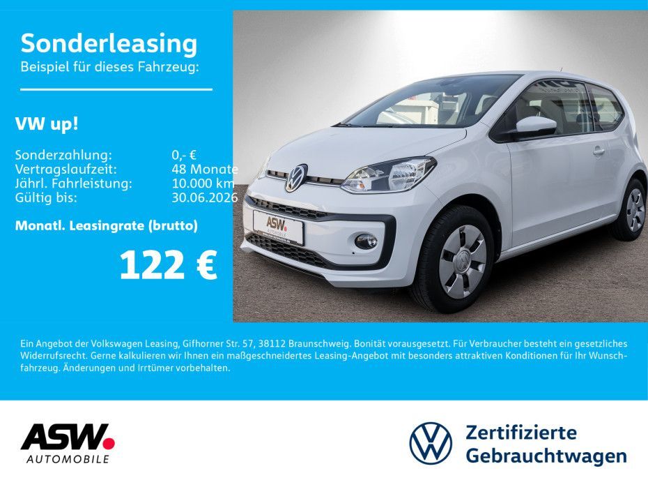 Volkswagen up! move up! 1,0 MPI Klimaanlage Sitzheizung Leasing