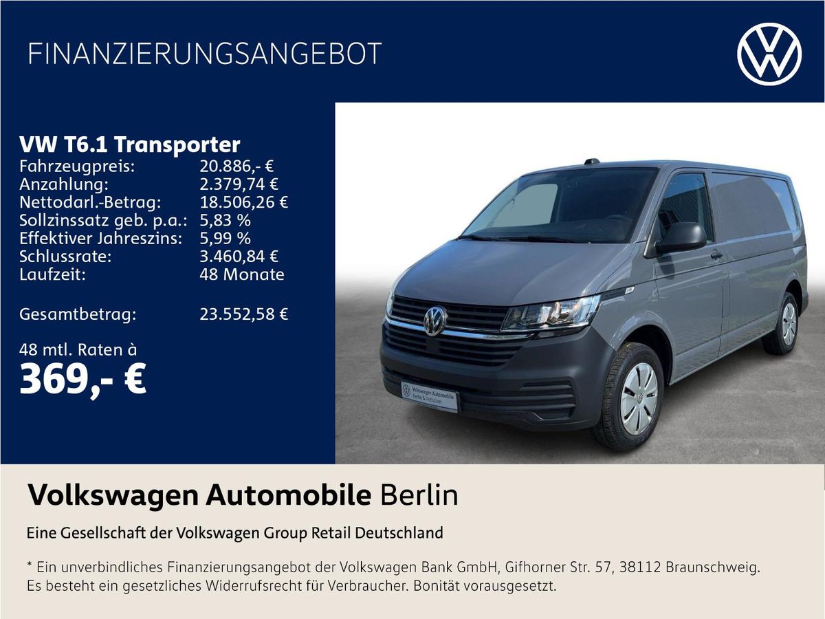 Volkswagen T6.1 Transporter Kasten 2.0 TDI Navi SHZ PDC Leasing