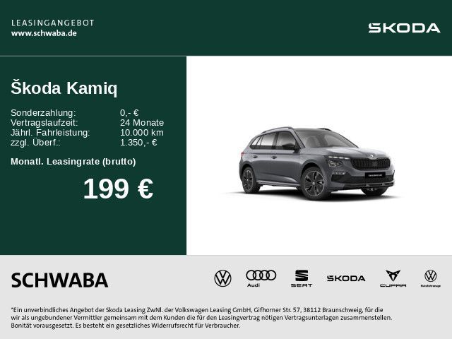 Skoda Kamiq Monte Carlo 1,0 TSI*LED*ACC*R-KAM*PDC*PANO Leasing