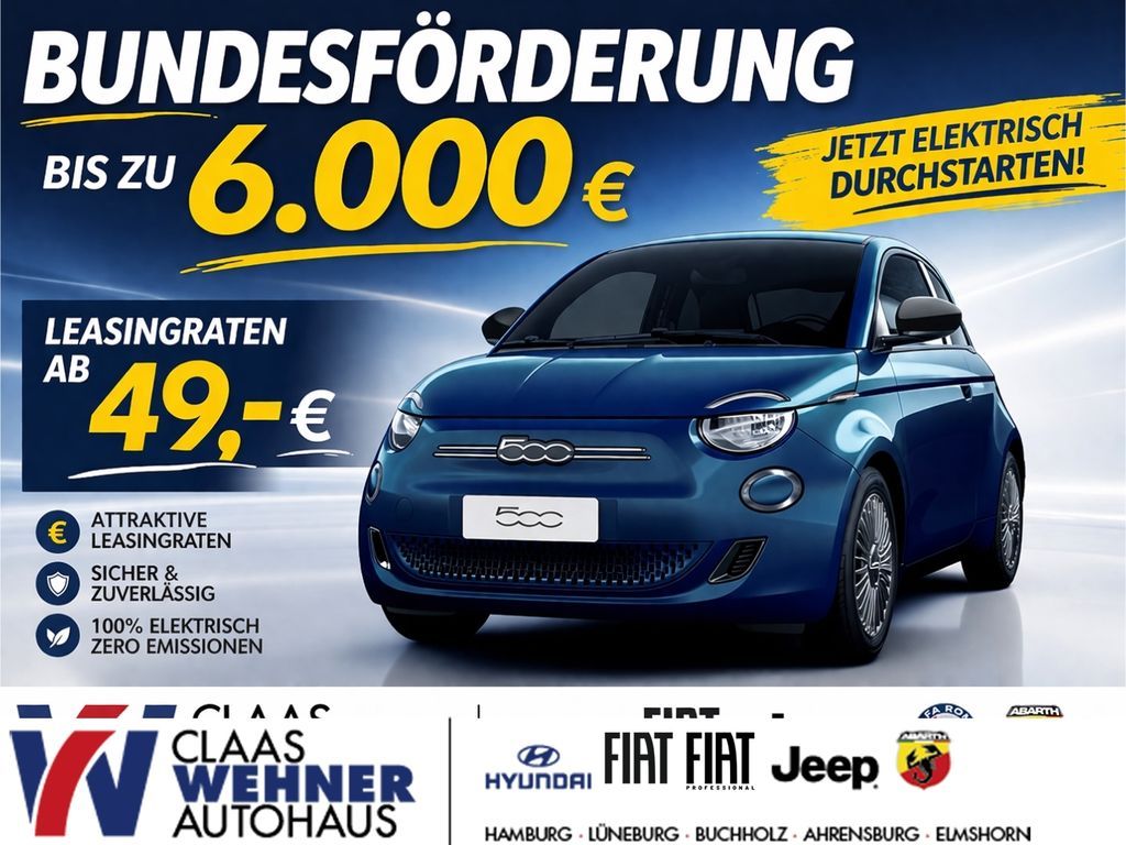 Fiat 500e Icon *Rückfahrkamera *AppleCarPlay *Android Leasing