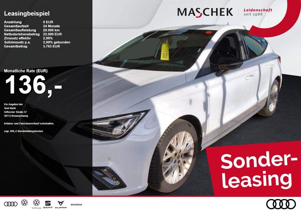 Seat Ibiza FR DSG *nur bis 11.08*Sonderleasing Navi R Leasing