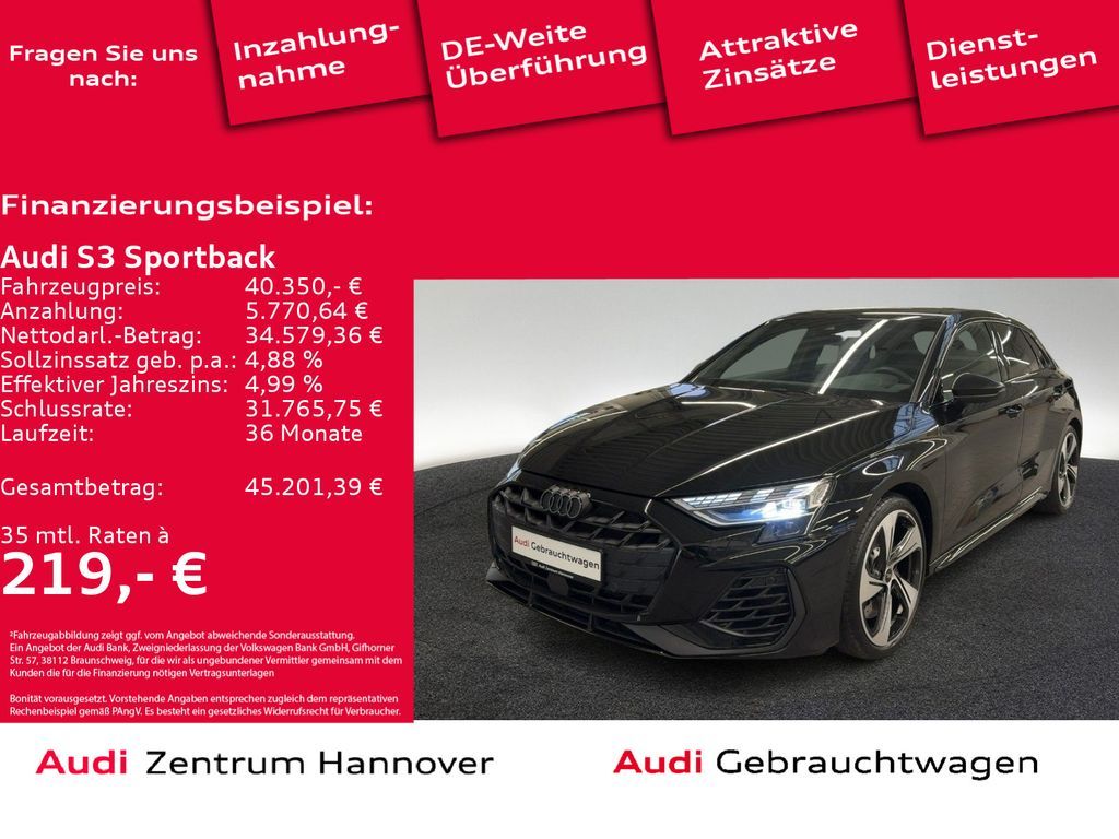 Audi S3 Sportback 2.0 TFSI Kamera virtual LED Navi Leasing