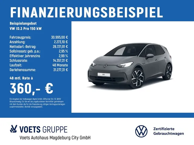 Volkswagen ID.3 Pro 150 kW Move REARVIEW+ACC+NAVI+SHZ+DAB