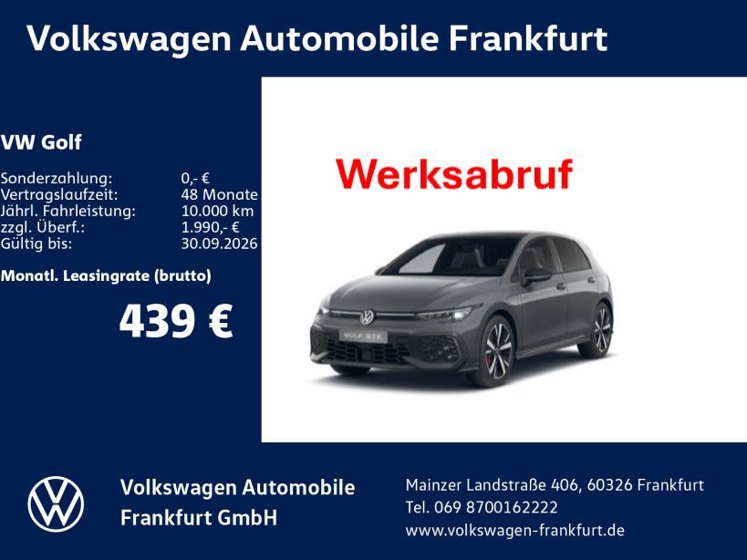 Volkswagen Golf GTE 1,5 l eHybrid OPF 130 kW (177 PS) / 85 Leasing