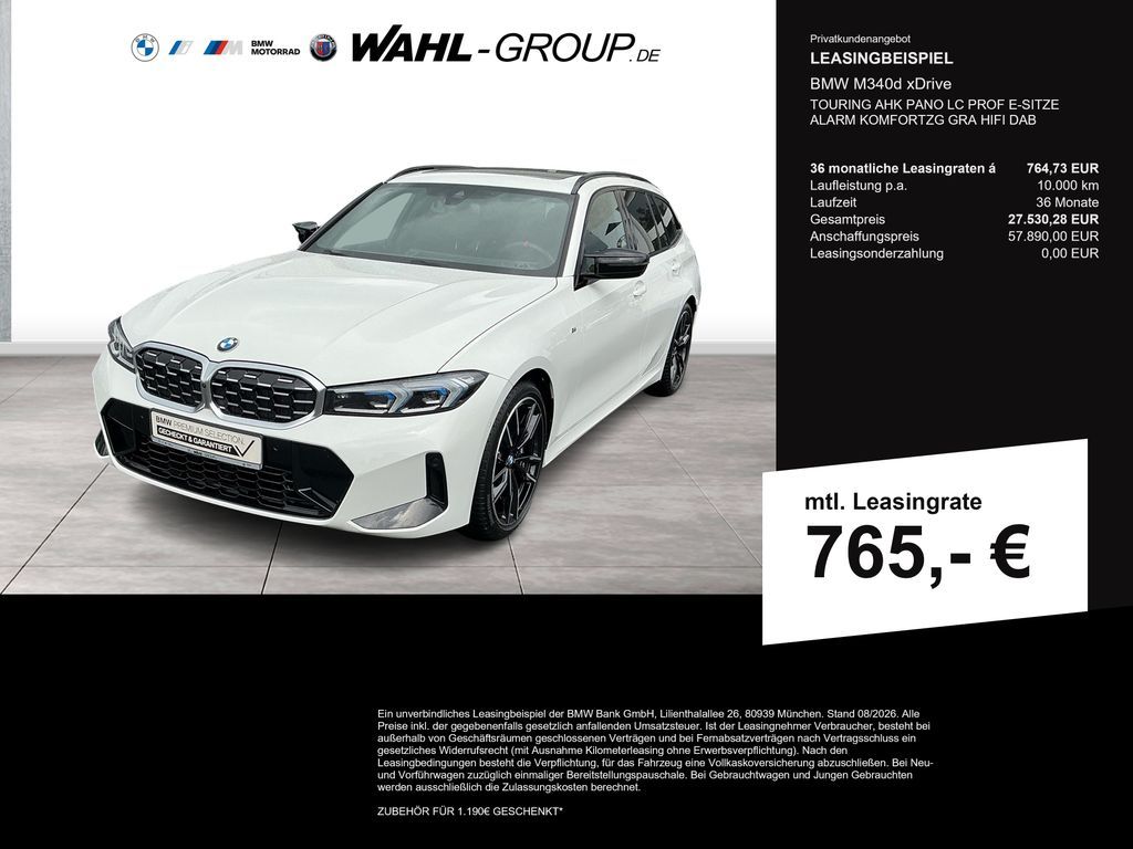 BMW M340d xDrive TOURING AHK PANO LC PROF E-SITZE  A Leasing