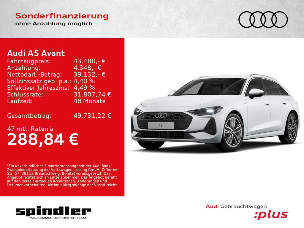 Audi A5 Avant e-hybrid quattro S-tronic/ CarPlay, AHK Leasing