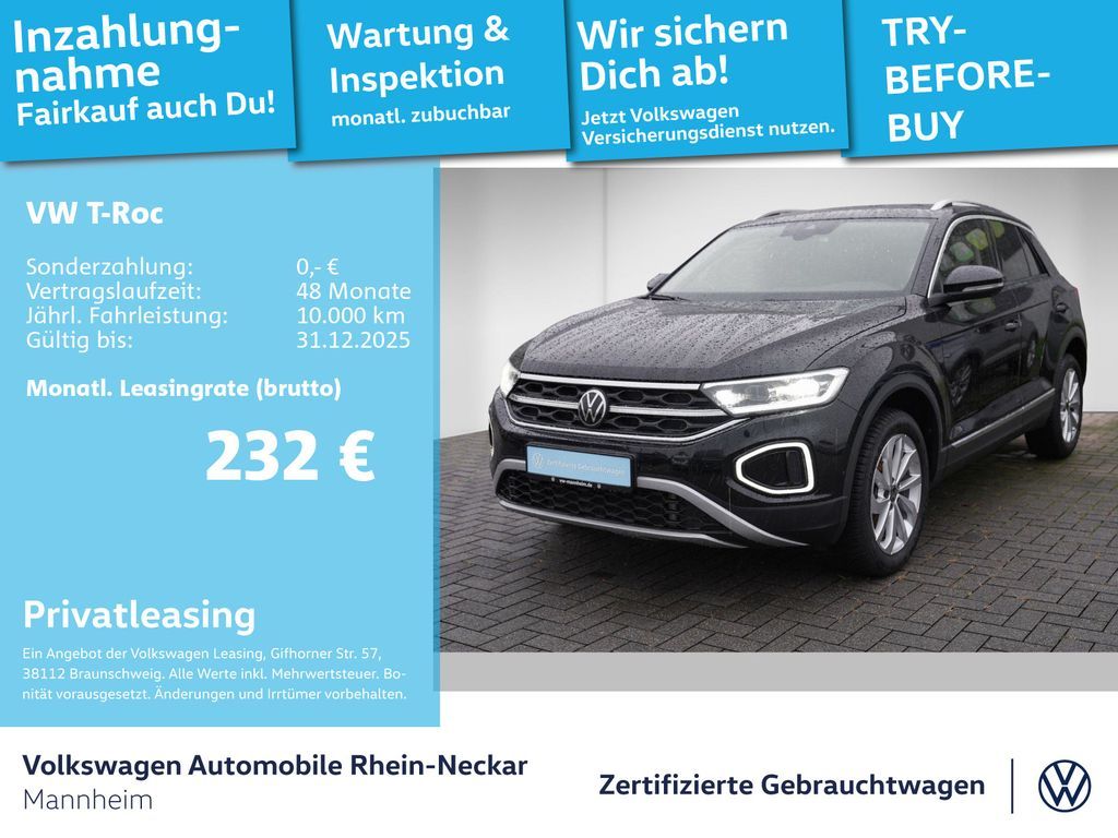 Volkswagen T-Roc 1.5 TSI Style DSG Navi LED AHK uvm Leasing
