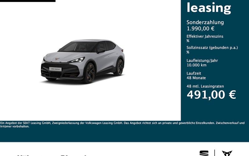 Cupra Tavascan VZ 250 KW (340 PS) / 77 KWh / 4Drive 5dr Kauf