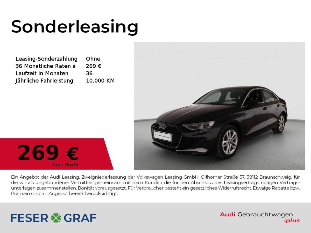 Audi A3 Lim. 35 TDI LED/Navi/ACC/R-Kamera/18 Zoll Leasing