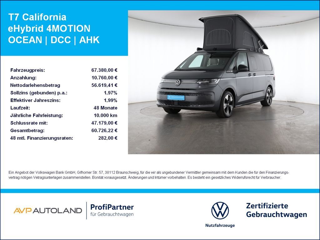 Volkswagen T7 California eHybrid 4MOTION OCEAN | DCC | AHK Leasing