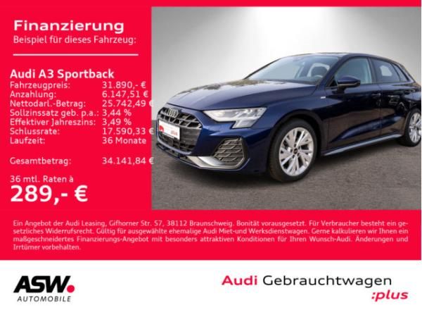 Audi A3 Sportback S line 35TDI Stronic NAVI LED ACC // Sofort verfügbar!!! Leasing