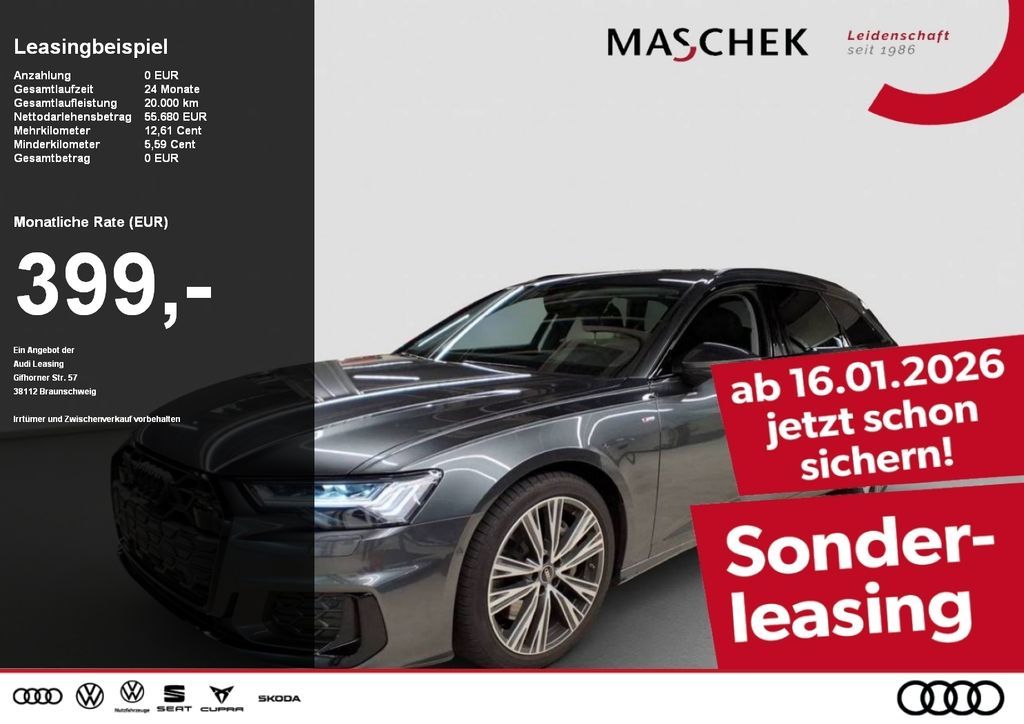Audi A6 Avant 50 TFSI e S line 97NP HUD 360° AHK Blac Leasing