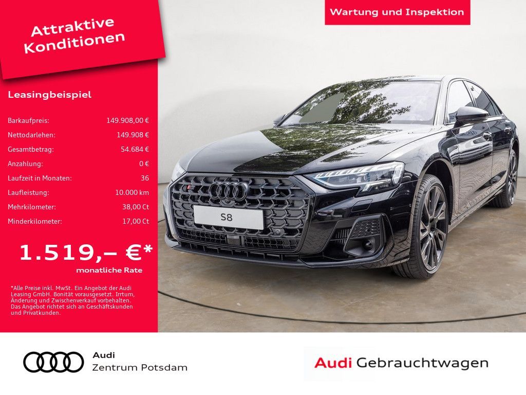 Audi S8 TFSI MATRIX PANO STANDHZ TV B&O Leasing