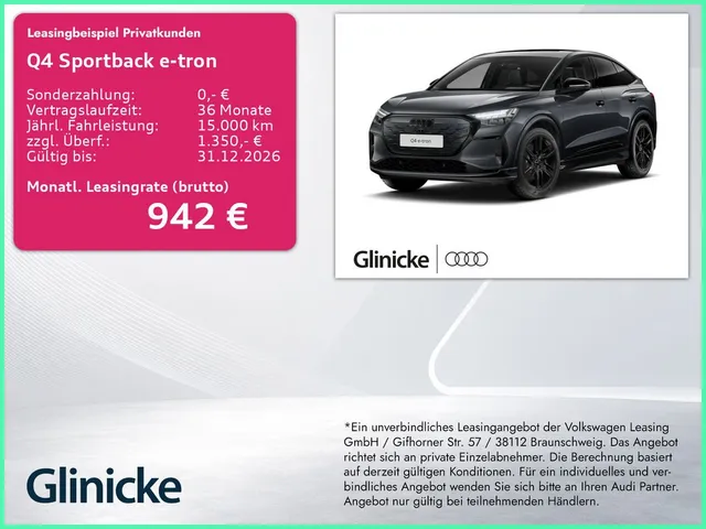 Audi Q4 Sportback e-tron performance AHK Pano LM 21"