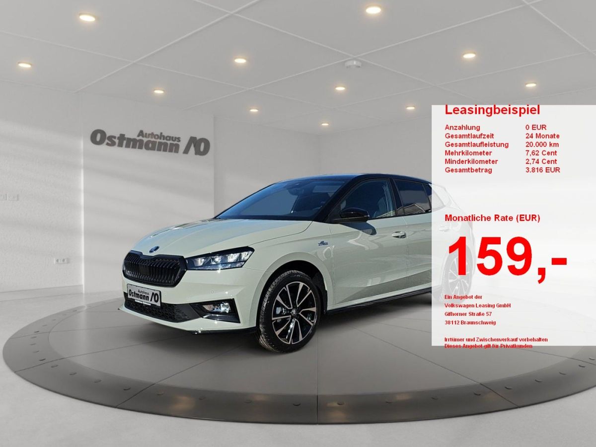 Skoda Fabia 1.0 TSI Monte Carlo Kam. KeyLess KlimaA LM Leasing