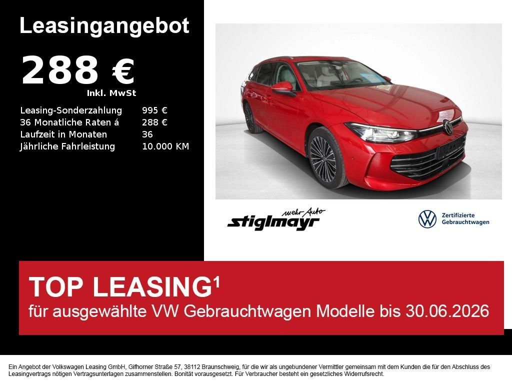 Volkswagen Passat Elegance 1.5 TSI eHybrid DSG +AHK+DCC Leasing