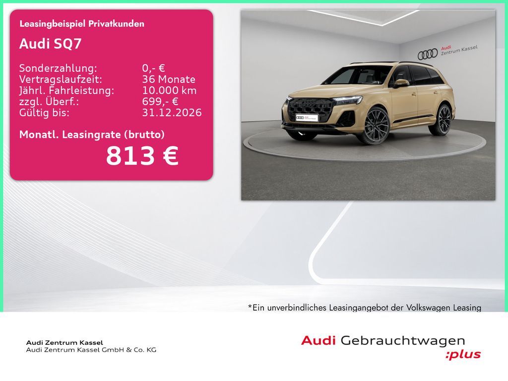 Audi SQ7 4.0 TFSI qu. Laser B&O Pano HuD AHK Kamera Leasing