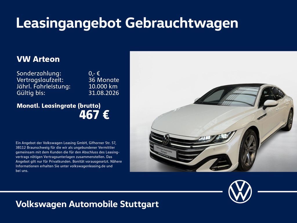 Volkswagen Arteon 2.0 TSI R-Line DSG Navi Kamera P-Dach Leasing