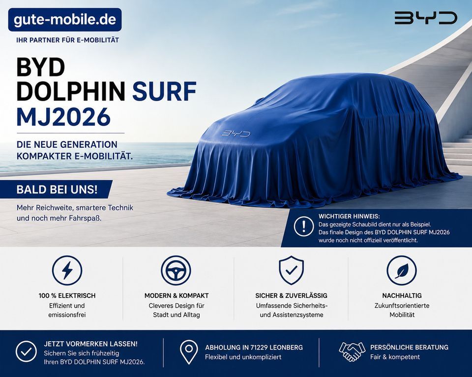BYD Dolphin Surf MJ2026 Comfort | Bestellfahrzeug Leasing