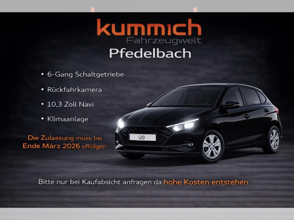 Hyundai i20 90 PS SCHALTER NAVI RÜCKFAHRKAMERA KLIMA ZULASSUNG BIS 31.03 Leasing