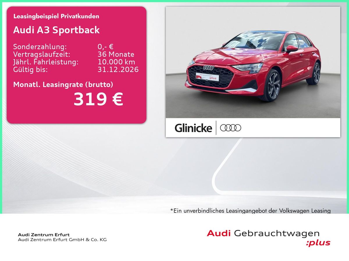 Audi A3 Sportback Advanced 30 TFSI S tr. Pano HUD AHK Navi LED Leasing