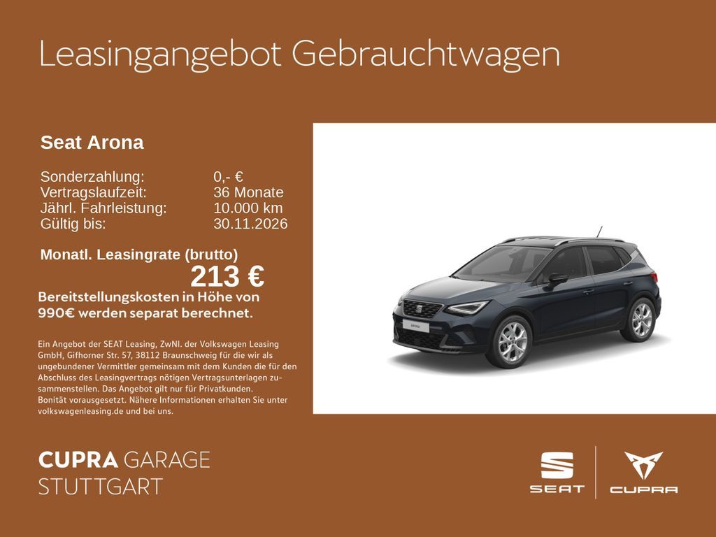 Seat Arona 1.0 TSI FR DSG 85 kW Leasing