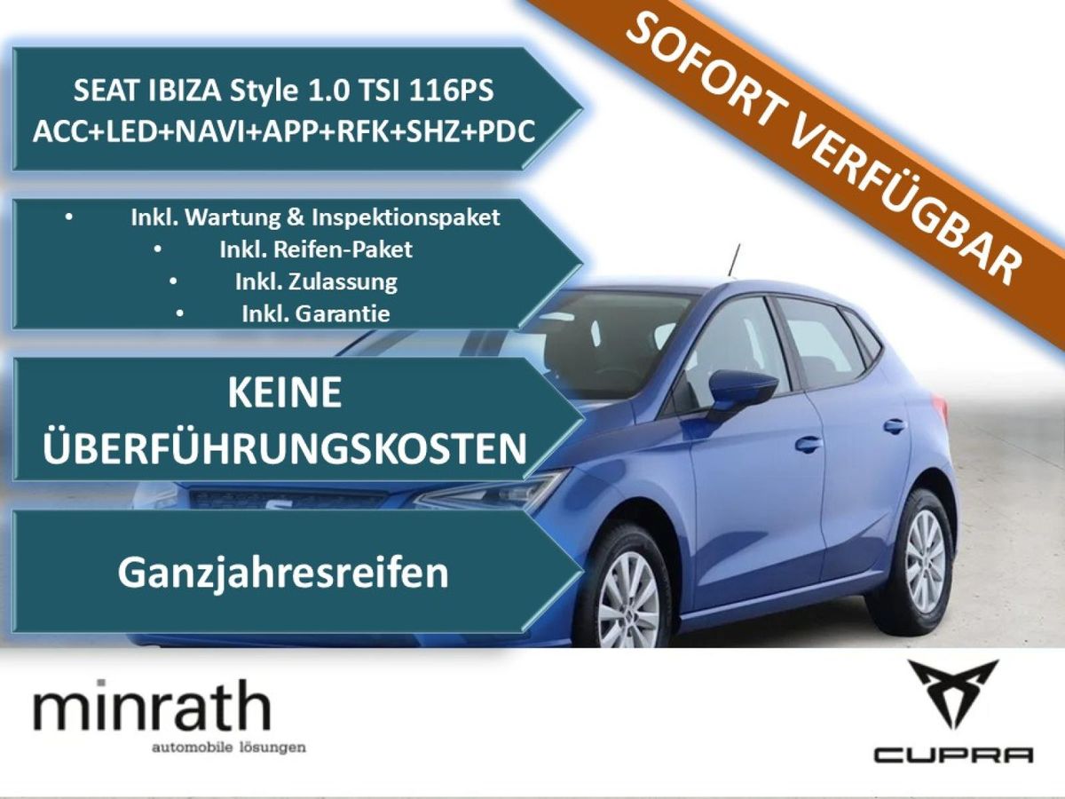 Seat Ibiza Ibiza Style 1.0 TSI ACC+LED+NAVI+APP+RFK+SHZ Leasing