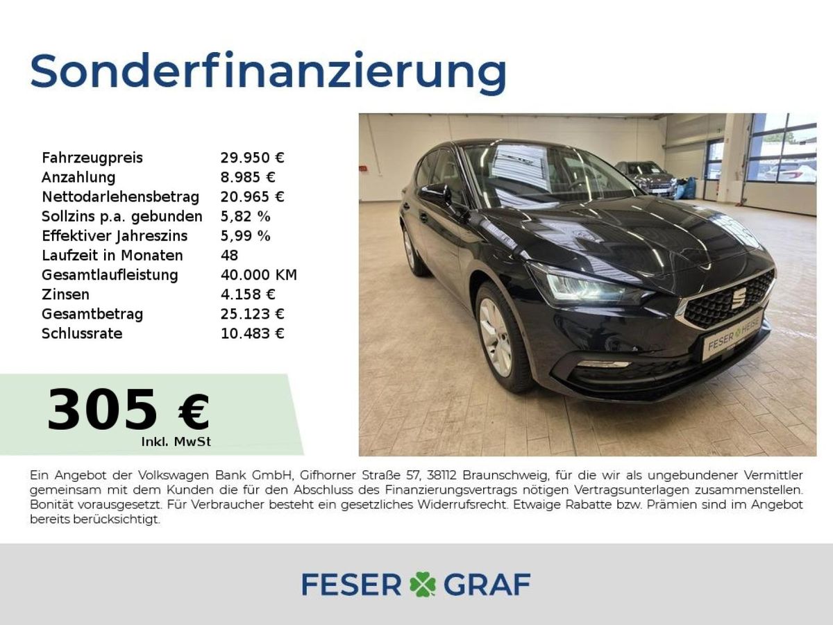 Seat Leon Style 1.5 eTSI DSG LED/SHZ/Full Link/Kamera Leasing