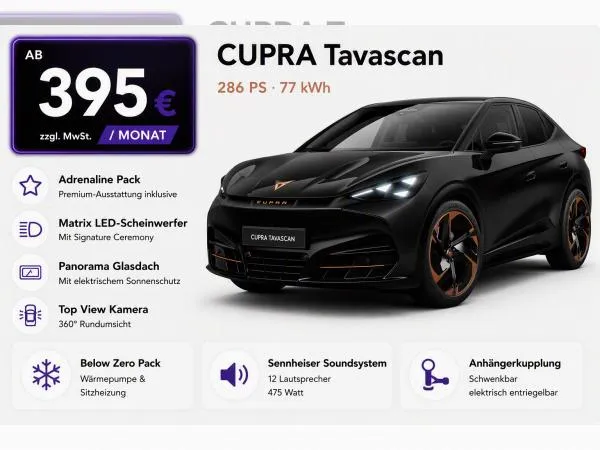 Cupra Tavascan Adrenaline-Pack AHK | Wärmepumpe Traum-Ausstattung!