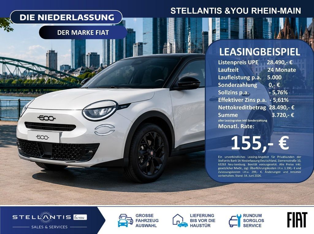 Fiat 600 Street Edition LED Sitzhzg CarPlay Leasing