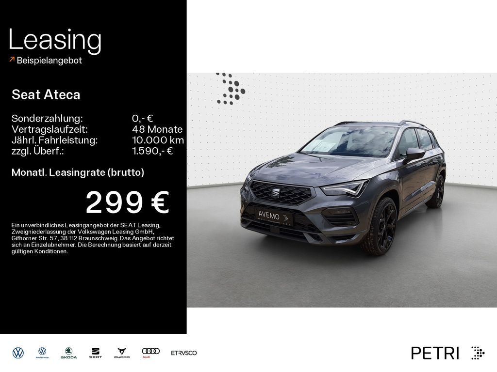 Seat Ateca FR Black Ed. 150 PS *DSG*19Zoll*NAVI*LED* Leasing