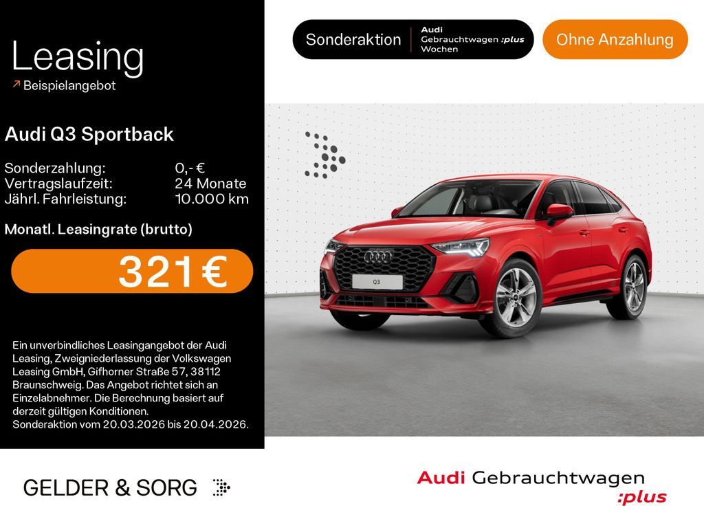 Audi Q3 Sportback 35 TDI S line ACC*360°*AHK*CarPlay* Leasing