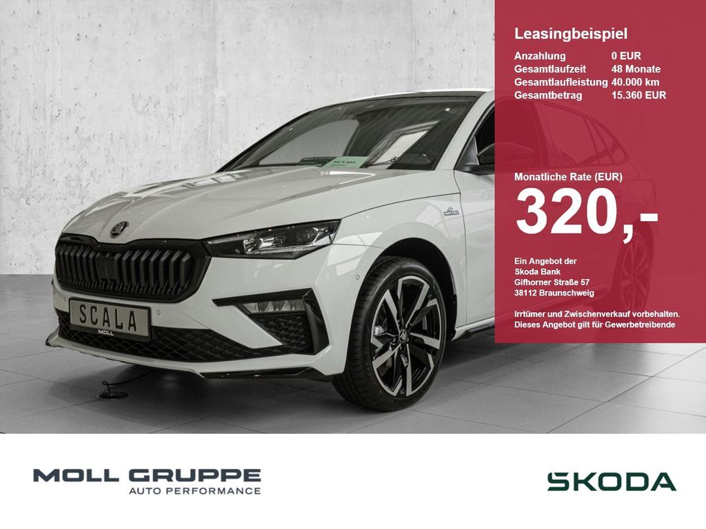 Skoda Scala 1.5 TSI DSG Monte Carlo 2xKLIMA ACC AHK AU Leasing