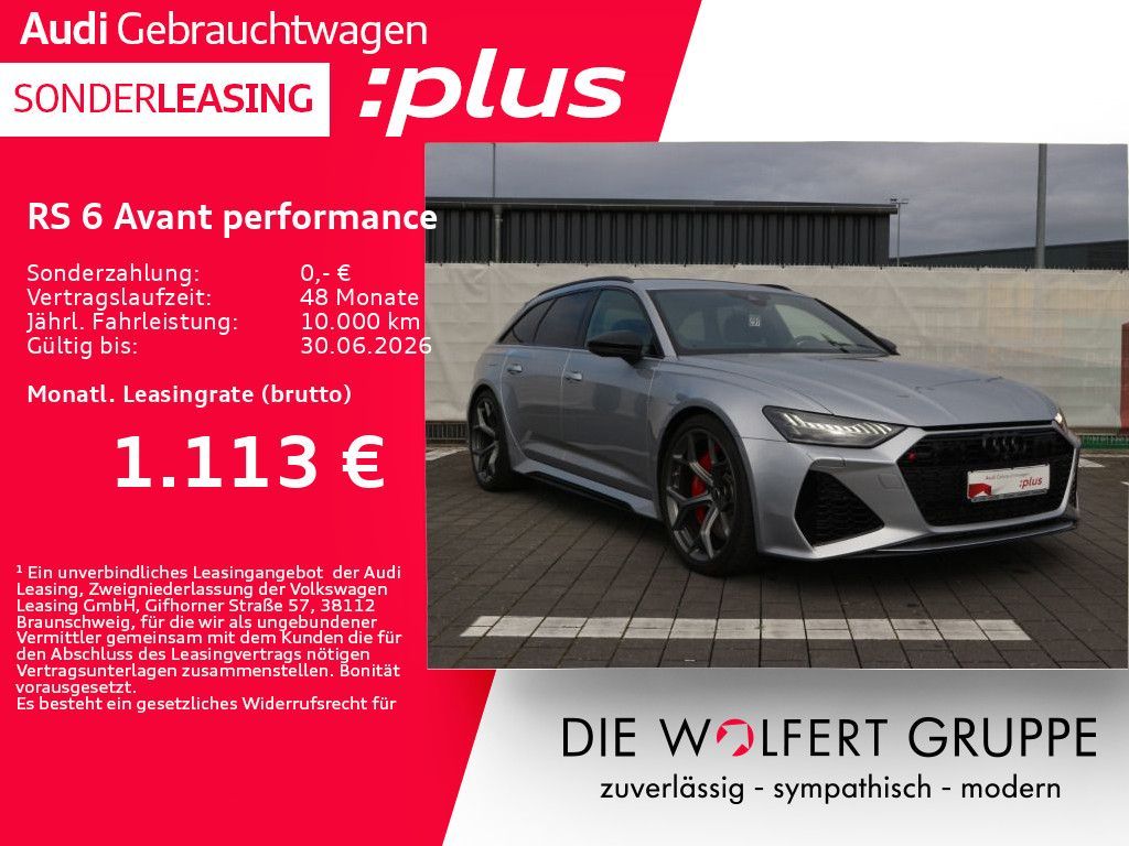 Audi RS 6 Avant performance RS-SPORTAGA*280KM/H*360° Leasing