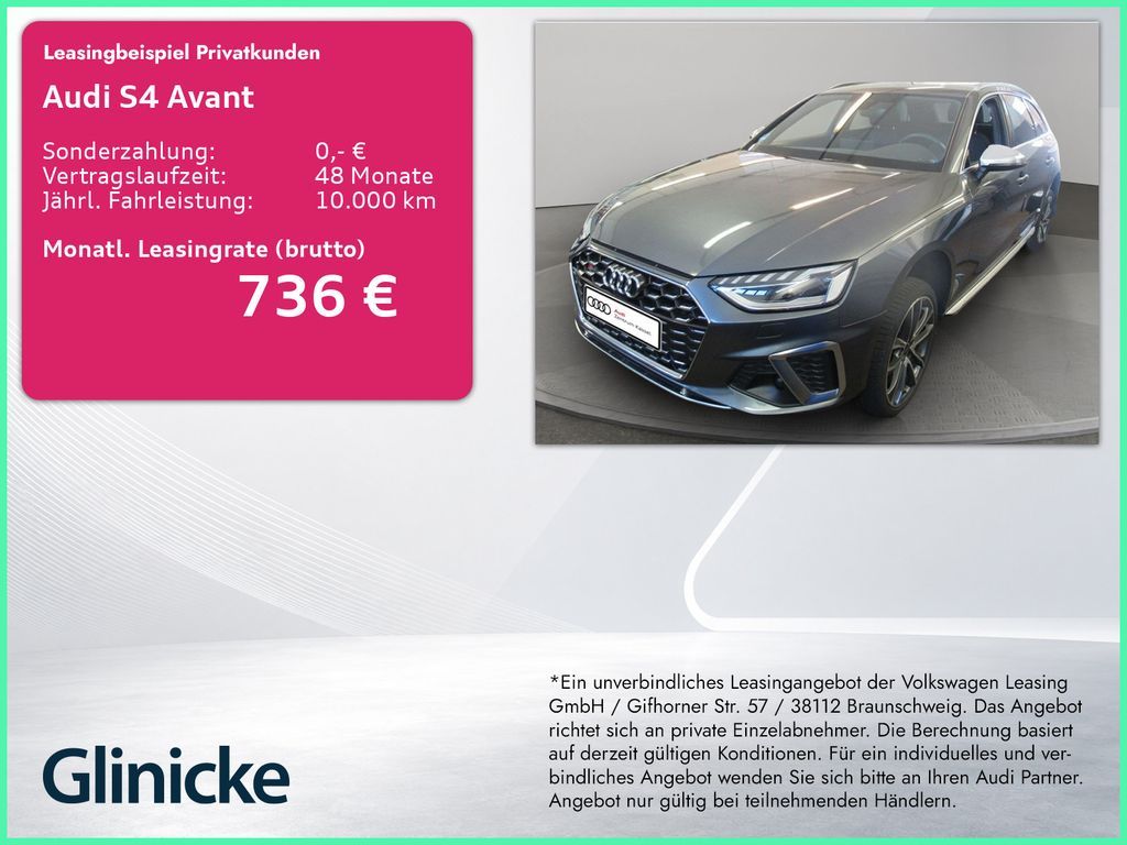 Audi S4 Avant 3.0 TDI qu. Matrix AHK Kamera Alcantara Leasing