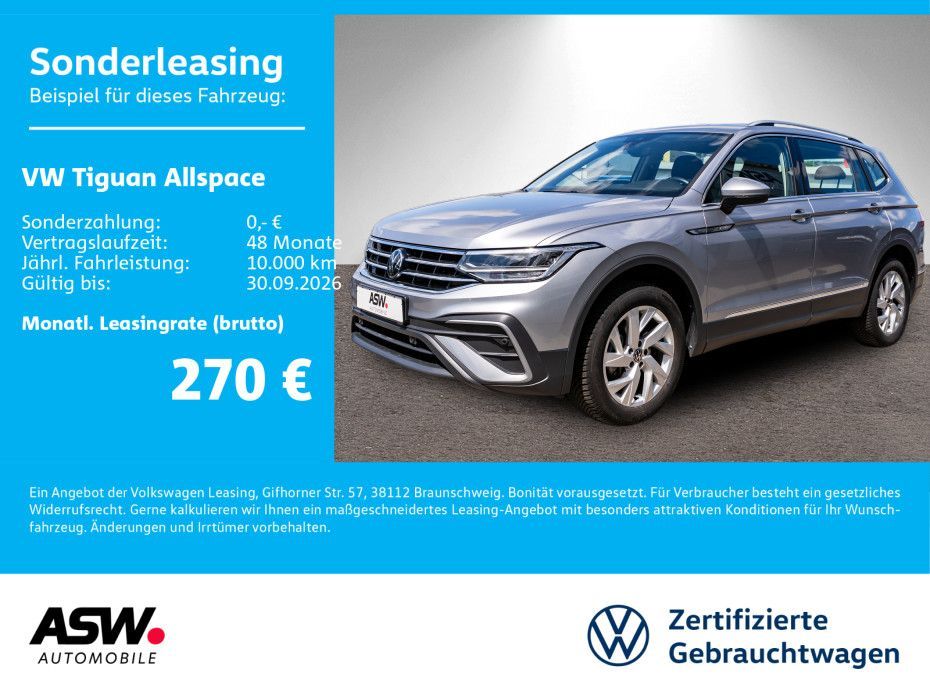 Volkswagen Tiguan Allspace Life 1.5TSI DSG NAVI AHK 7Sitzer Leasing