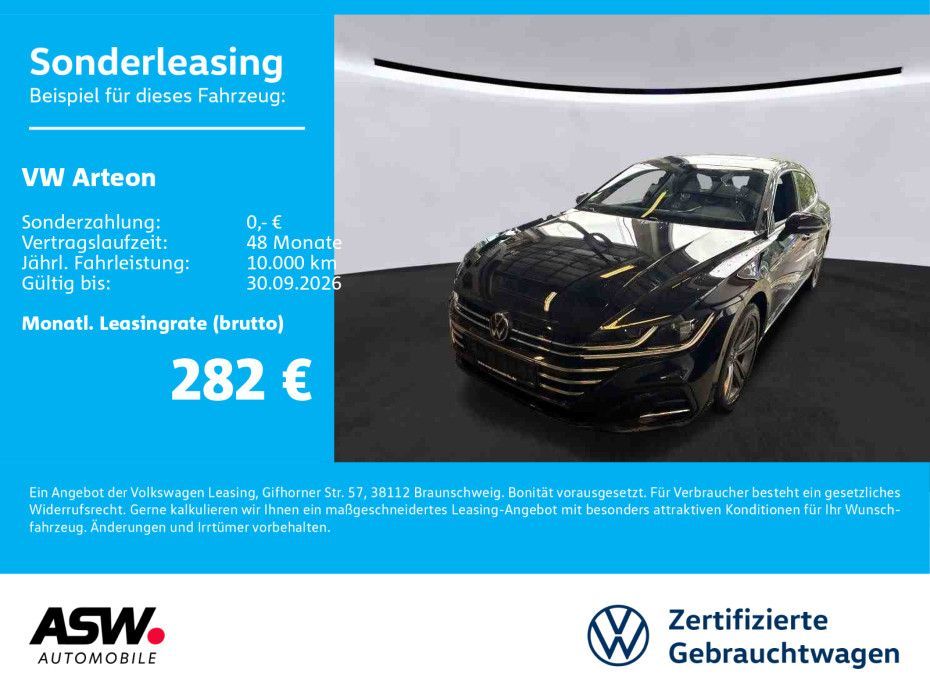 Volkswagen Arteon SB R-Line 1.4TSI eHybrid DSG PANO LEDER Leasing