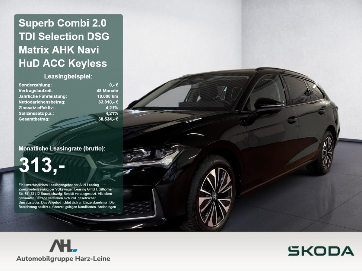 Skoda Superb Combi 2.0 TDI Selection DSG Matrix AHK Navi HuD ACC Keyless Leasing