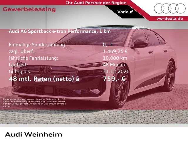 Audi A6 Sportback e-tron performance Klima NAVI AHK