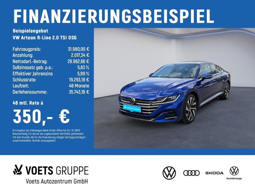 Volkswagen Arteon R-Line 2.0 TSI DSG AreaView+PANO+ACC+LED Leasing